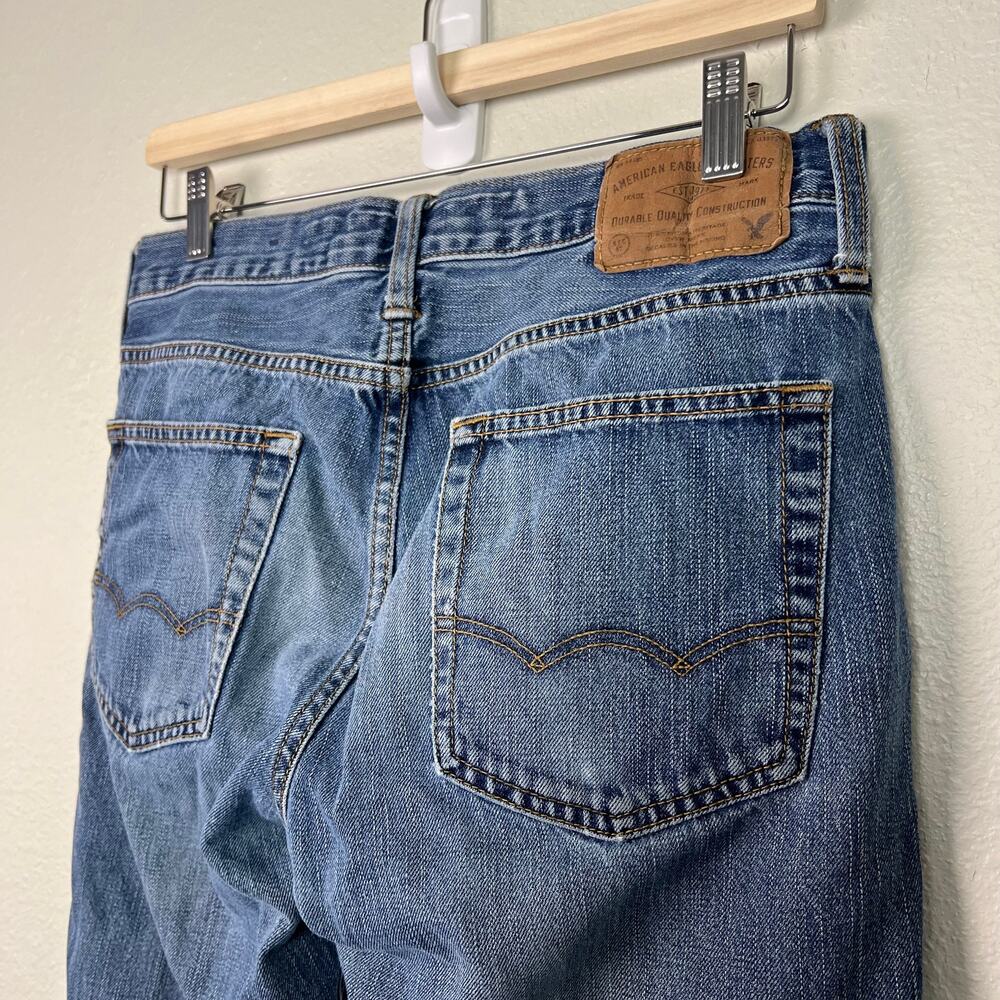 American Eagle Men's Original Straight Size 29 Distressed Denim Jeans - Picture 9 of 13